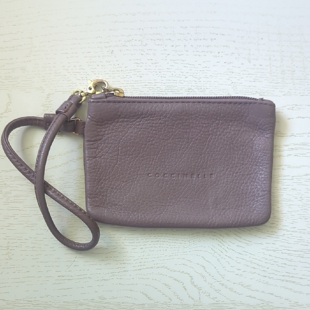 Coccinelle Purple Taupe Leather Wristlet